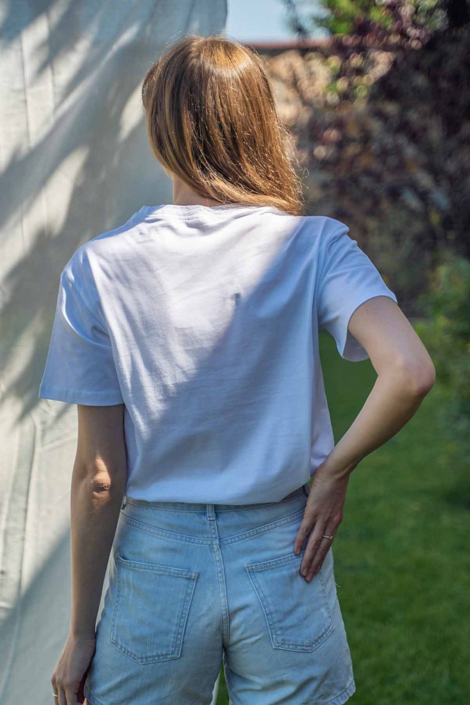 Beyaz Basic Tshirt – %100 Pamuk arka