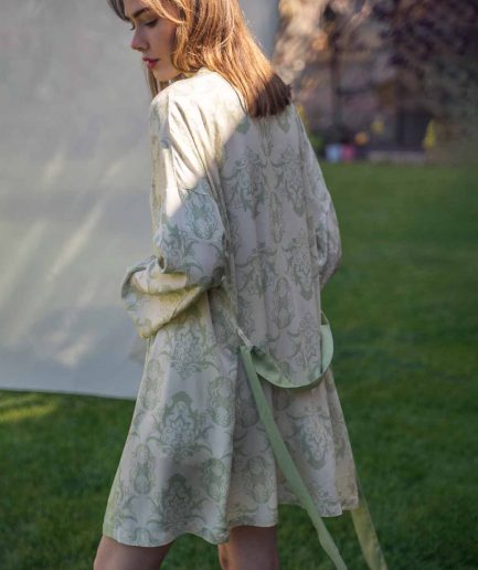 Kısa Kimono %100 Viskon – Damask Rose arka